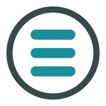 Stack flat soft blue colors rounded vector icon Stock Illustration