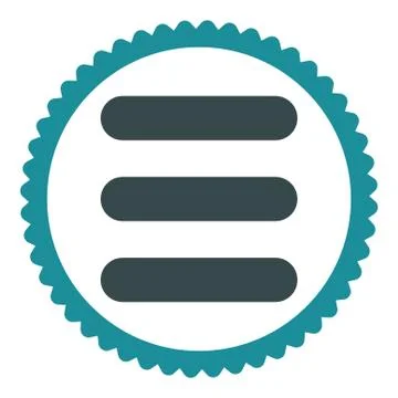 Stack flat soft blue colors round stamp icon Illustrazione stock