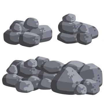 Stack of flat stone rock set Illustrazione stock