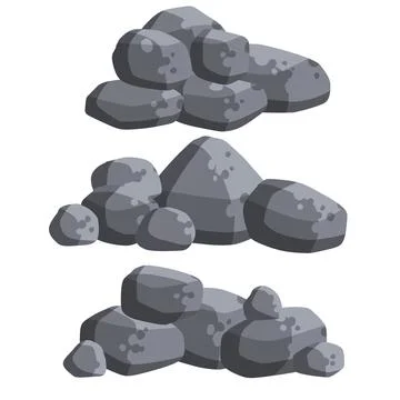 Stack of flat stone rock set. Illustrazione stock