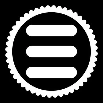 Stack flat white color round stamp icon Illustrazione stock