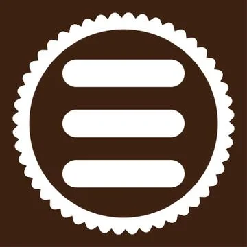 Stack flat white color round stamp icon 스톡 일러스트