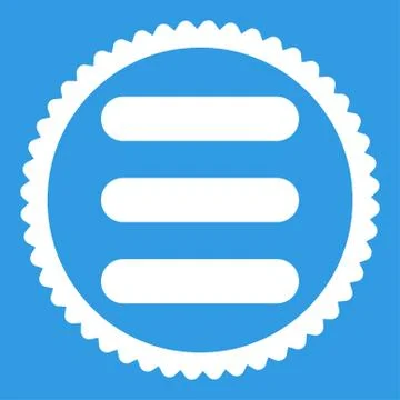 Stack flat white color round stamp icon Stock Illustration