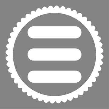 Stack flat white color round stamp icon Illustrazione stock
