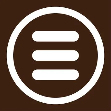 Stack flat white color rounded raster icon Stock Illustration