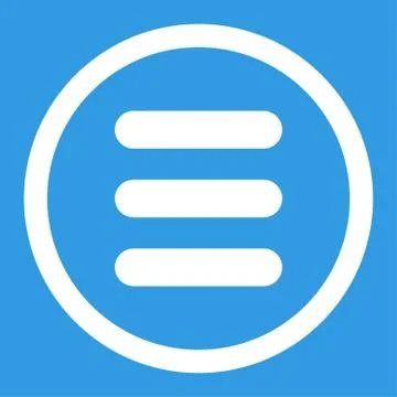 Stack flat white color rounded vector icon Stock Illustration