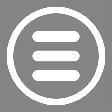 Stack flat white color rounded vector icon Stock Illustration