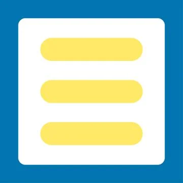 Stack flat yellow and white colors rounded button Stock Illustration