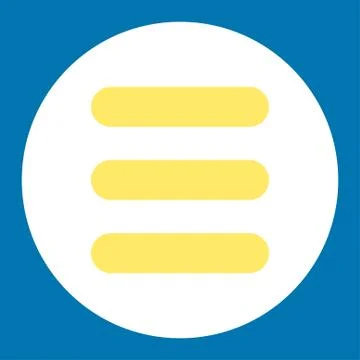 Stack flat yellow and white colors round button Illustrazione stock