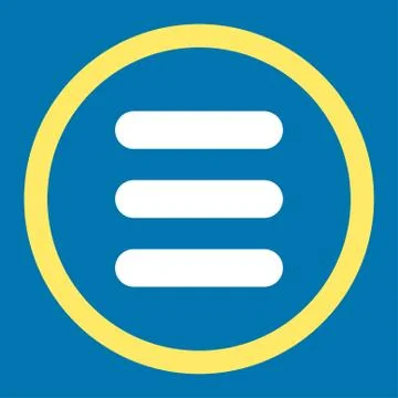 Stack flat yellow and white colors rounded vector icon Stock Illustration