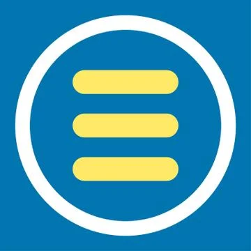 Stack flat yellow and white colors rounded vector icon Illustrazione stock
