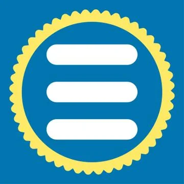 Stack flat yellow and white colors round stamp icon Illustrazione stock