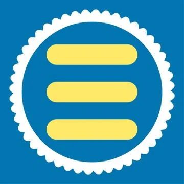 Stack flat yellow and white colors round stamp icon Illustrazione stock