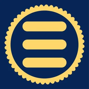 Stack flat yellow color round stamp icon Illustrazione stock