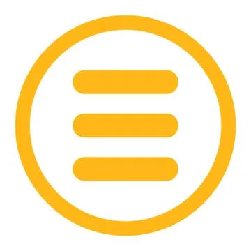 Stack flat yellow color rounded raster icon Illustrazione stock