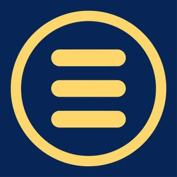 Stack flat yellow color rounded raster icon Illustrazione stock