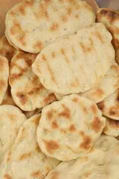 Stack of Flatbreads with Grill Marks Stock Photos