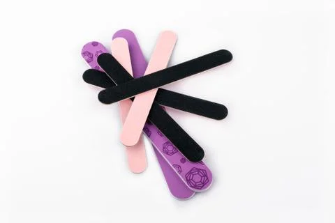 A stack of flexible Emery board used in manicures and pedicures Stock Photos