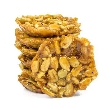 Stack of florentine biscuits on white background Stock Photos
