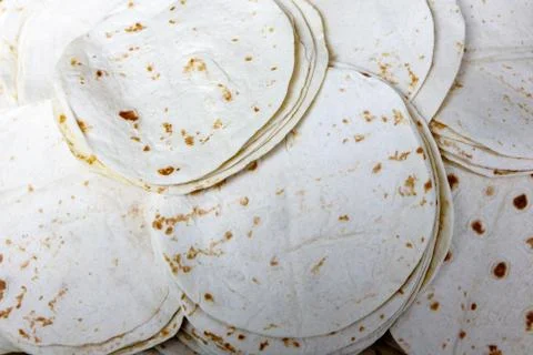 Stack of Flour Tortillas Stock Photos
