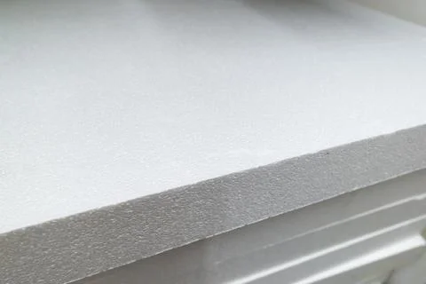 Stack of foam plastic for insulation Stock Photos