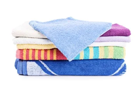Stack of folded bathroom towels Stock Photos