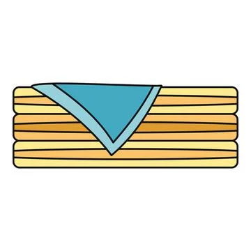 Stack of folded clean household laundry towels Stock Illustration