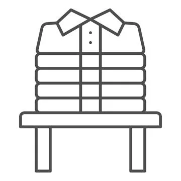 Stack of folded clean shirts thin line icon, dry cleaning concept, stack of Stock Illustration