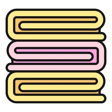 Stack of folded clean towels for laundry Stock Illustration