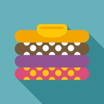 Stack of folded clothes with polka dots pattern Stock Illustration