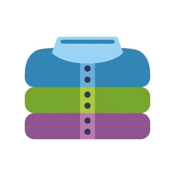 Stack of folded colorful shirts for laundry and apparel concept Stock Illustration