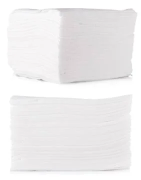 The Stack of folded disposable paper tissues. Stock Photos