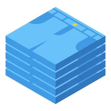 Stack of folded light blue jeans showing pockets and belt loops 스톡 일러스트