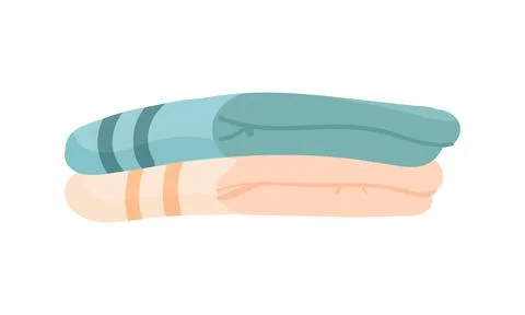 Stack of folded microfiber or terry towels for spa, beach or bath Illustrazione stock