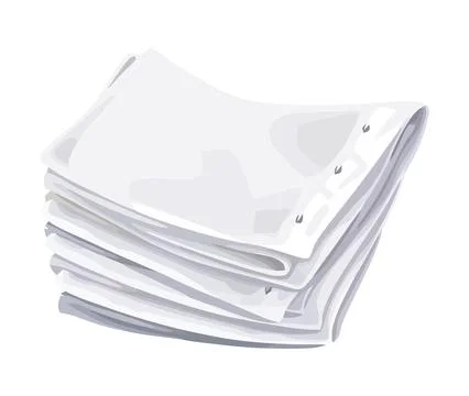 Stack of folded napkins on white background Stock Illustration