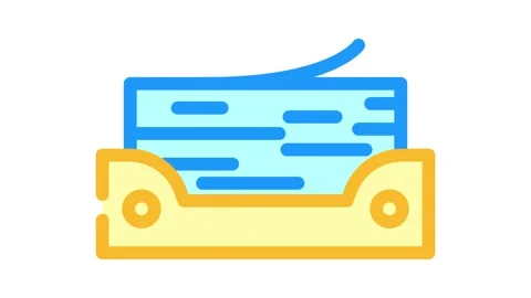 Stack folded paper towels color icon animation Video stock 327265746