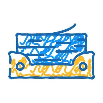 Stack folded paper towels icon doodle illustration Illustrazione stock