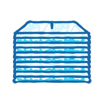 Stack folded paper towels icon doodle illustration Illustrazione stock