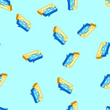 Stack folded paper towels isometric icon seamless pattern Stock Illustration