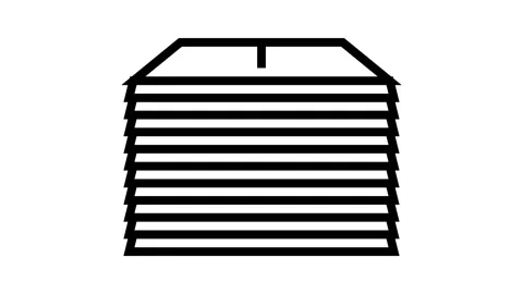 Stack folded paper towels line icon animation Video stock 326133927