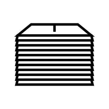 Stack folded paper towels line icon vector illustration 스톡 일러스트