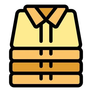 Stack of folded polo shirts displaying organization and style Stock Illustration