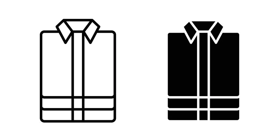 Stack of folded shirts icon bundle for website design projects Stock Illustration