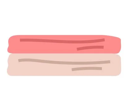 Stack of folded textile, fabric or napkins. Bathroom linen pile, towels, cotton Stock Illustration