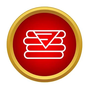 Stack of folded towels icon in button 스톡 일러스트