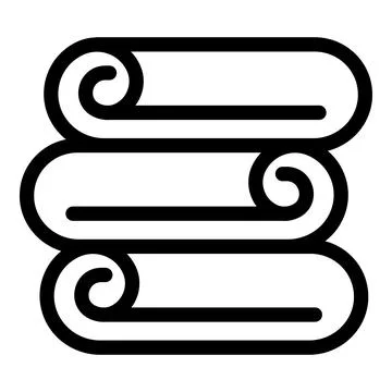Stack of folded towels icon, laundry service symbol 库存插图