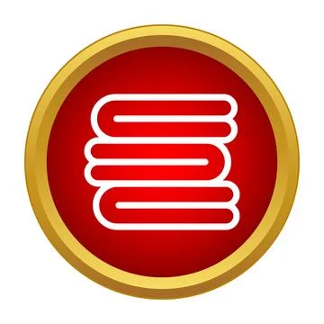 Stack of folded towels icon in red circle Stockillustratie