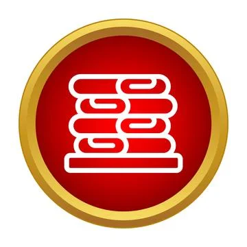 Stack of folded towels icon in red circle Stock Illustration