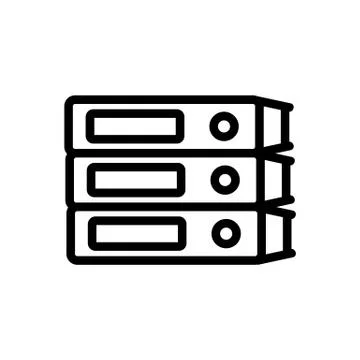 Stack folder icon vector outline illustration Stock Illustration