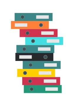 Stack of Folders Isolated. Business Document Cases イラスト素材